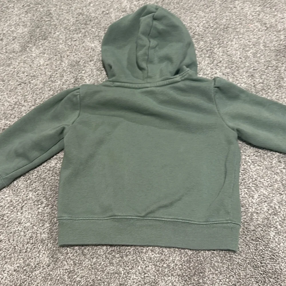 Baby GAP logo green hoodie with bear ears and purple logo‎ writing 18-24 months